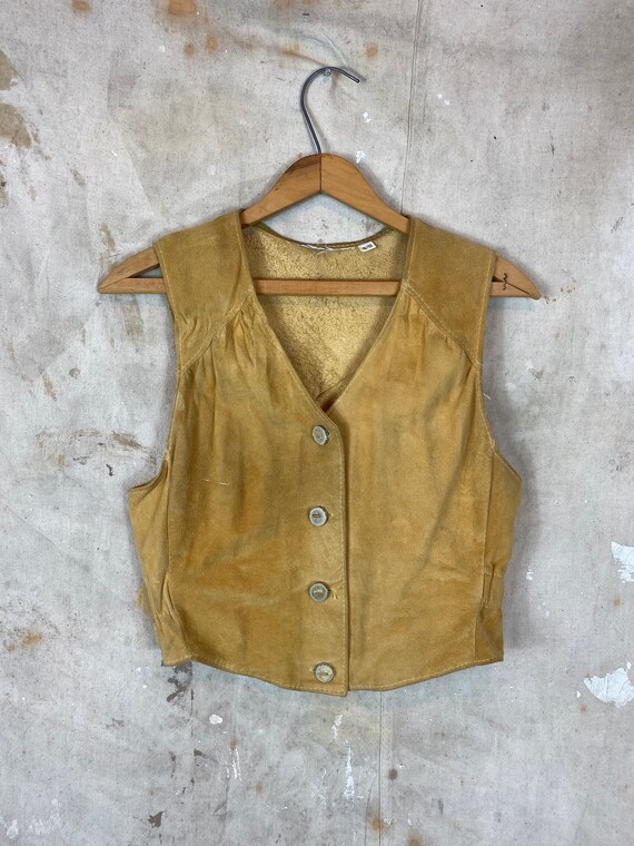 1970s Suede Leather Two Piece Set