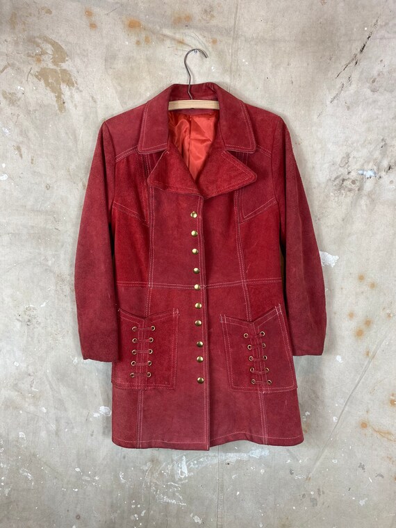 1970s Red Suede Leather Jacket