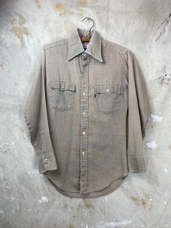 Rare Vintage 1960s Big E Levis Button Up