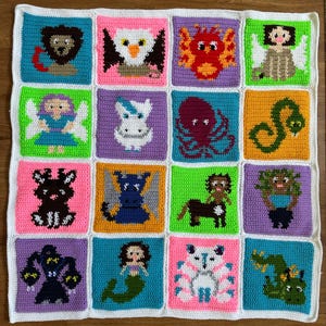 Mythical Creatures Blanket - PATTERN ONLY