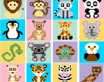 Couverture pour bébé Animaux du zoo - MOTIF SEULEMENT