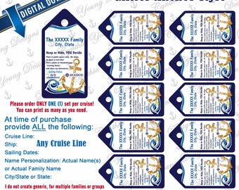 Glitter Anchor Duck Tags| Customized With YOUR Personal Info| RCL NCL Princess Celebrity (Any Cruise Line) | Not an Instant Download
