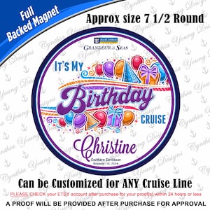 Cruise Door Magnet | It's My Birthday Cruise Magnet | Birthday Celebration Cruise| RCL NCL Disney (ANY Cruise Line)