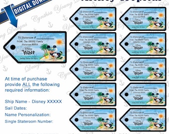 Fish Extender Gift Tags| Customized With YOUR Personal Information| Not an Instant Download | DCL FE Gift Tags| Digital Download