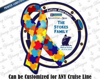 Cruise Door Magnet | bStateroom Door Autism Awareness Magnet | Cruise Cabin Door Magnet