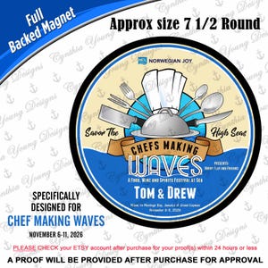 Cruise Door Magnet | Porthole Stateroom Cruise Door Magnet | Chefs Making Waves Cruise |November 6-11, 2026