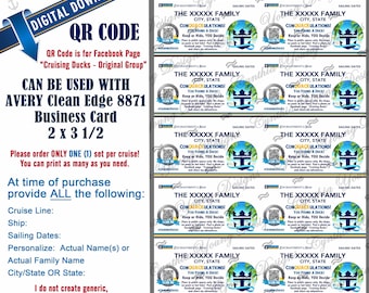 Etiquetas para patos de Royal Caribbean Cruise Line con código QR / Personalizadas con TU información personal / No es una descarga instantánea / Descarga digital