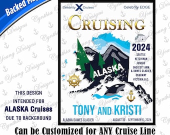 Cruise Door Magnet | Cruising Alaska Rectangle Port of Call Cruise On Door Magnet | Cruise Itinerary Cruise Design | Any Cruise Line