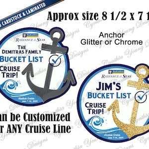 Cruise Door Magnet | Stateroom Door Anchor Bucket List Magnet | Anchor Cruise Magnet | Bucket List Cruise | Any Cruise Line