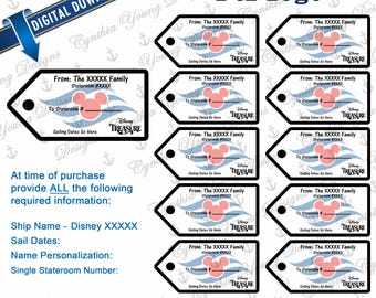 Etiquetas de regalo con extensor de peces/personalizadas con SU información personal/no se descargan al instante/etiquetas de regalo DCL FE/descarga digital