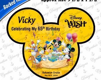 Cruise Door Magnet | Stateroom Door Mickey Ears  | Mickey Happy Birthday Cruise Magnet | Celebrating My Birthday | Mickey Birthday Party