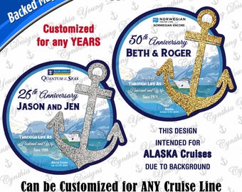 Cruise Door Magnet | Alaska Stateroom Anchor Magnet | Alaska Anniversary | Cruising through life as Husband and Wife | Any Cruise Line