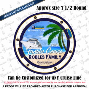 Cruise Door Magnet | Porthole Stateroom Cruise Door Magnet | Palm Tree Cruise Ship Magnet |  RCL NCL Princess Celebrity (Any Cruise Line)