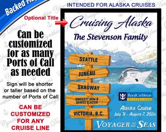Cruise Door Magnet | Itinerary Stateroom Door Magnet | Cruise Cabin Stateroom Magnet | Alaska Port of Call Sign Magnet | Any Cruise Line