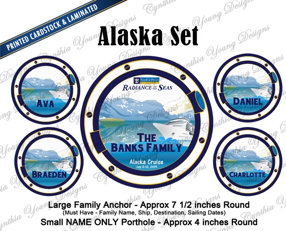 Porthole Stateroom Door Magnet Set Alaska Cruise Line Magnet Etsy