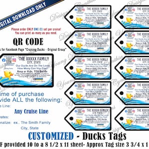 Duck Tags| Customized With YOUR Personal Info| RCL NCL Princess Celebrity (Any Cruise Line) | Not an Instant Download