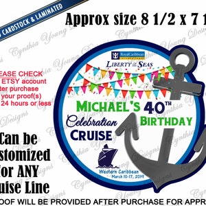 Cruise Door Magnet | Birthday Anchor Cruise Magnet | Cabin Cruise Magnet | Birthday Celebration Cruise | Any Cruise Line