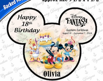 Cruise Door Magnet | Stateroom Door Mickey Ears  | Mickey Happy Birthday Cruise Magnet | Celebrating My Birthday Magnet | Any Age