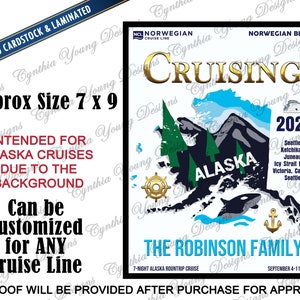 Cruise Door Magnet | Cruising Alaska Rectangle Port of Call Cruise On Door Magnet | Cruise Itinerary Cruise Design | Any Cruise Line