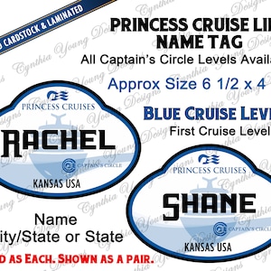 Cruise Door Magnet | Stateroom Door Name Tag Magnet | Princess Cruises Name Tag Cruise Magnet | Princess Cruise Magnet | Captain's Circle