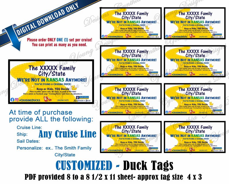 Kansas Themed Duck Tags Customized With YOUR Personal Info Etsy