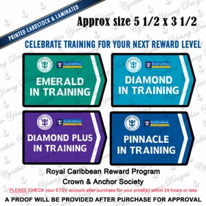 Cruise Door Magnet | Stateroom Cabin Door Magnet | Royal Caribbean Crown & Anchor Society Cruise Magnet | RCL Rewards Program IN TRAINING