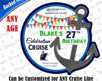 Cruise Door Magnet | Birthday Anchor Cruise Magnet | Cabin Cruise Magnet | Birthday Celebration Cruise | Any Cruise Line