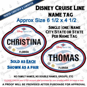 Cruise Door Magnet | Stateroom Door Name Tag Magnet | Disney Cruise Line Name Tag Cruise Magnet | DCL Cruise Magnet | Castaway Club Name Tag