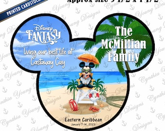 Cruise Door Magnet | Stateroom Door Mickey Ears | Disney Castaway Cay Magnet| Mickey Lifeguard