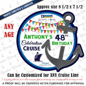 Cruise Door Magnet | Birthday Anchor Cruise Magnet | Cabin Cruise Magnet | Birthday Celebration Cruise | Any Cruise Line
