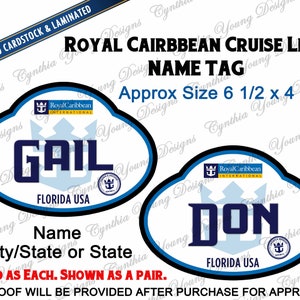 Cruise Door Magnet | Stateroom Door Name Tag Magnet | Royal Caribbean Name Tag Cruise Magnet | RCL Cruise Magnet | Crown & Anchor Society