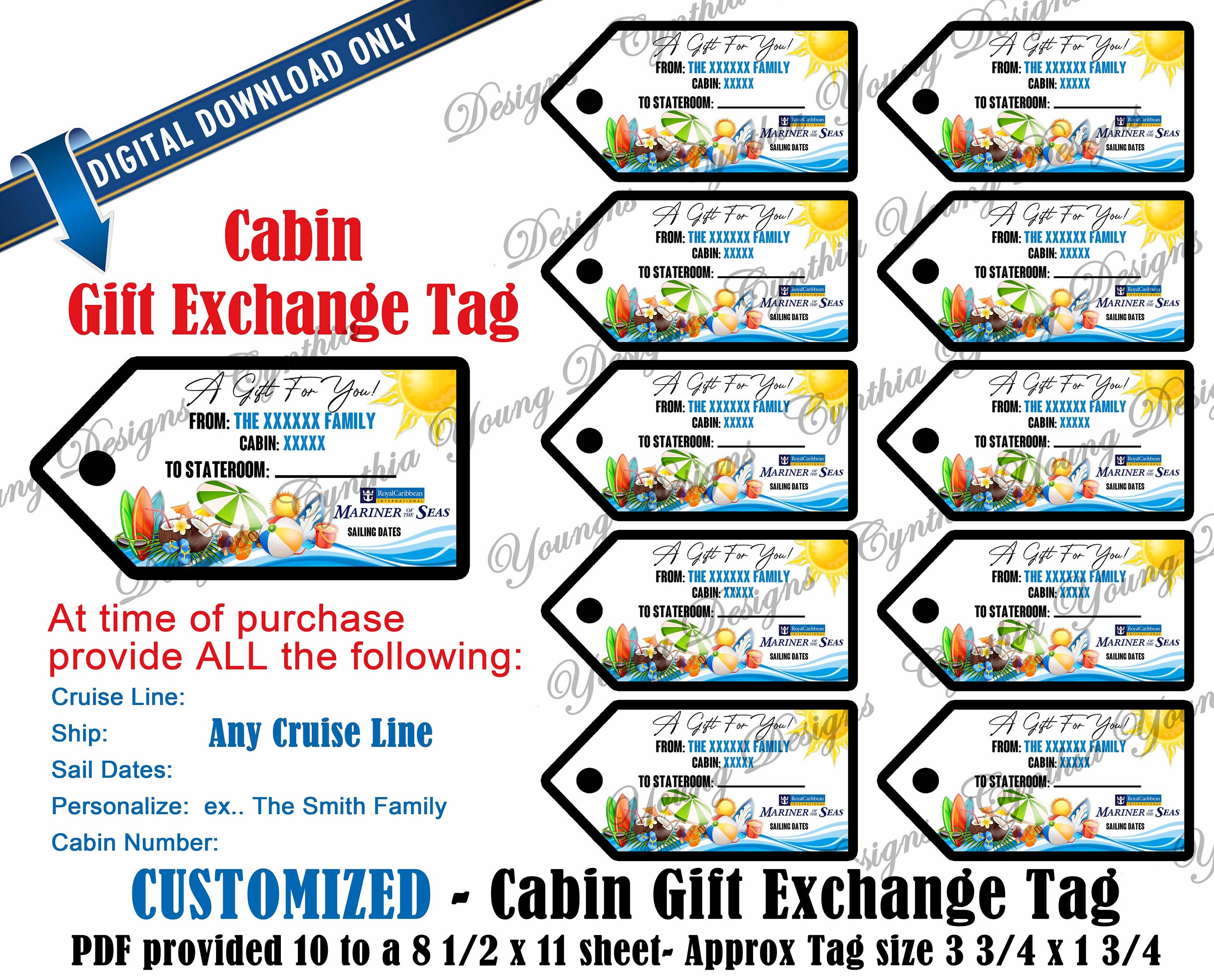 Cabin Gift Exchange Tags Personalized W/your Personal - Etsy