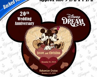Cruise Door Magnet | Stateroom Door Mickey Ears | Anniversary Wedding Love | Disney Cruise Magnet | Anniversary Cruise Magnet