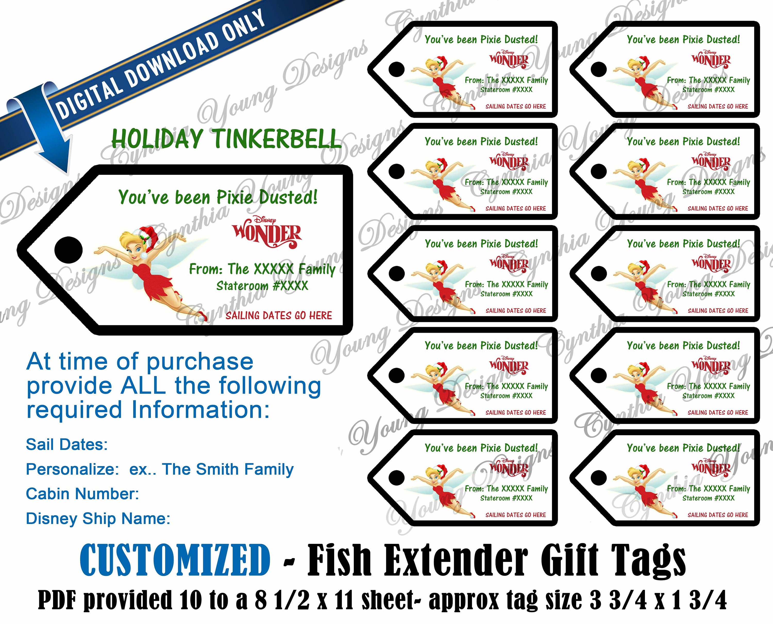 Fish Extender Gift Tags Customized With YOUR Personal Information Not an  Instant Download Holiday Pixie Dust FE Gift Tags -  Norway