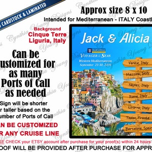 Cruise Door Magnet | Itinerary Stateroom Door Magnet | Europe Mediterranean Direction Sign Magnet | Itinerary Cruise Magnet| Any Cruise Line
