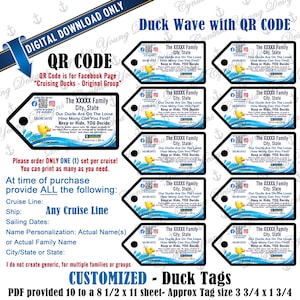 Duck Tags| Customized With YOUR Personal Info| RCL NCL Princess Celebrity (Any Cruise Line) | Not an Instant Download