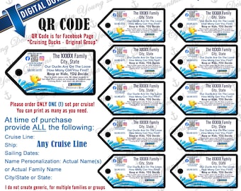 Duck Tags| Customized With YOUR Personal Info| RCL NCL Princess Celebrity (Any Cruise Line) | Not an Instant Download