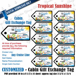 Cadeauruiltags hut| Gepersonaliseerd met JOUW persoonlijke gegevens| ELKE cruisemaatschappij | Geen directe download