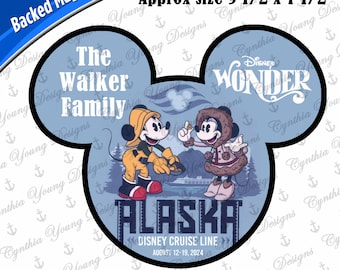 Cruise Door Magnet | Stateroom Door Mickey Ears | Alaska Cruise DCL Wonder | Alaska Mickey Minnie Cruise Magnet | DCL Cruise Magnet | BLUE