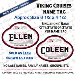 Cruise Door Magnet | Stateroom Door Name Tag Magnet | Viking Cruises Name Tag Cruise Magnet | Viking Cruise Magnet