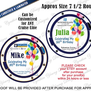 Cruise Door Magnet | Balloons Birthday Cruise | Cruise Line Magnet | Celebrating My Birthday Cruise Door Magnet | Any Cruise Line