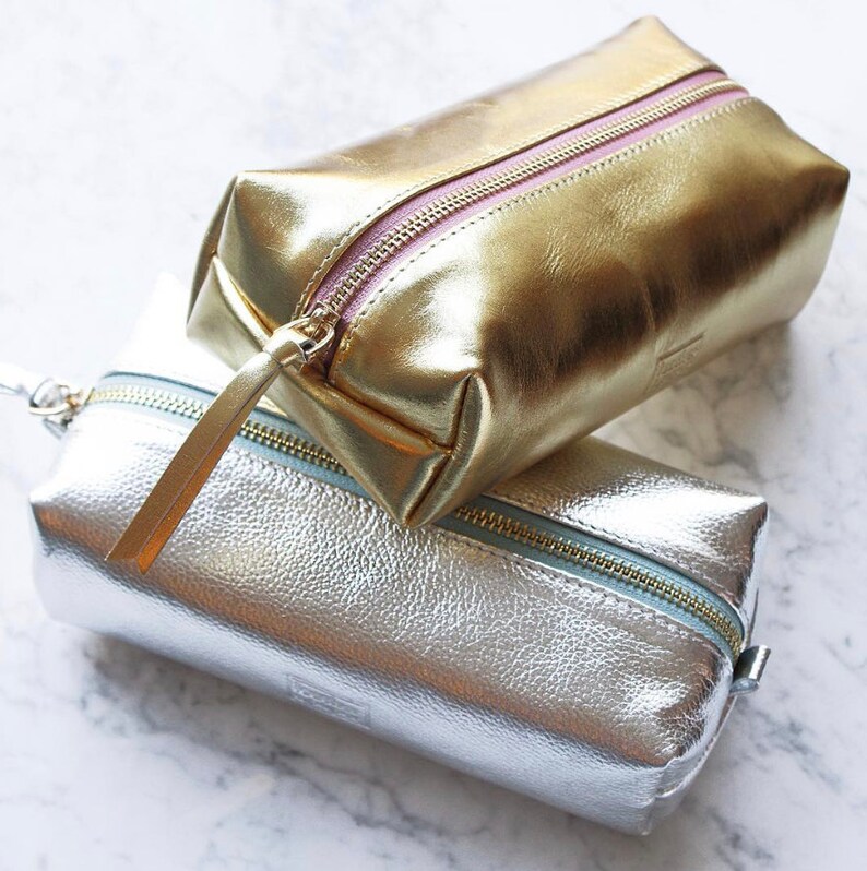 Handmade Genuine Leather Toiletry Bag. Leather Cosmetics Bag. Etsy