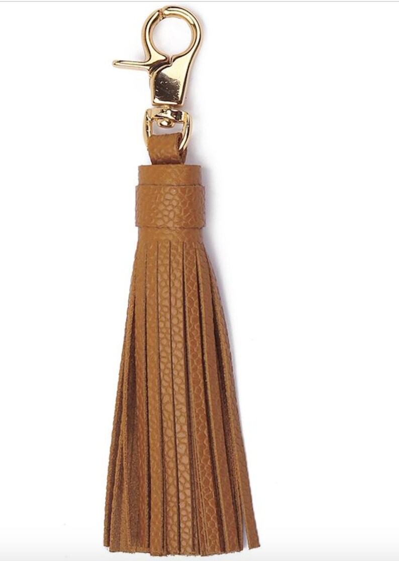 Leather Tassel Keychains. Handmade Genuine Leather and Brass Etsy