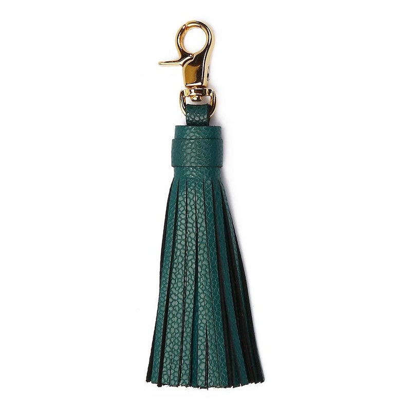 Leather Keychain Bag Charm Handmade Genuine Leather and Brass Tassel Keychain Tassel Keyring Leather Keyring Leather Tassel Keychains