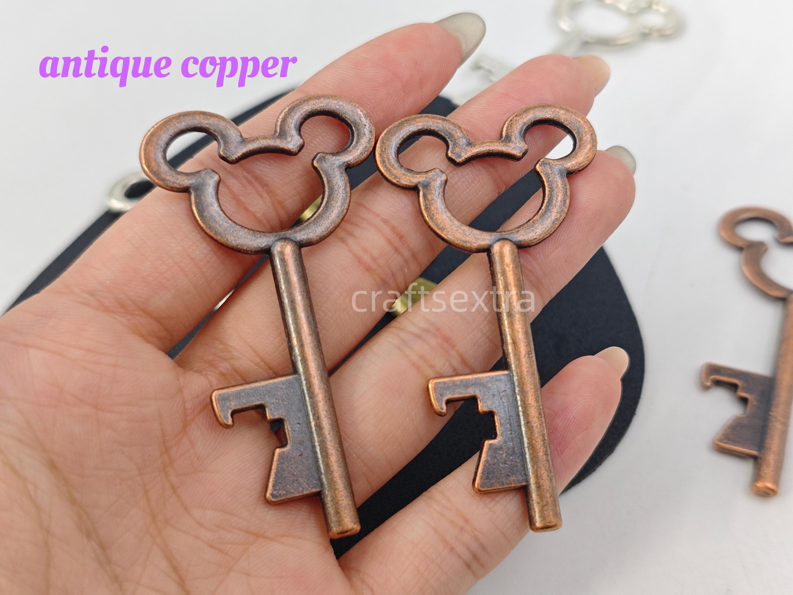 15 Pcs Mickey Mouse Key Bottle Openers , Antique Silver/ Bronze