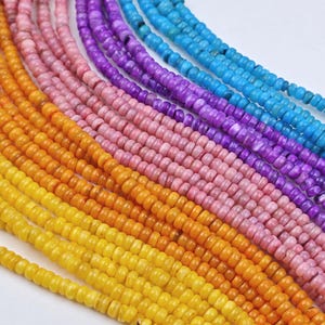 Kleurrijke parelmoerparelkralen van 5 mm, veelkleurige Heishi-schelpkralen, regenboogparelkralen, 15&#39;&#39; per streng, 1/3 std, YB899