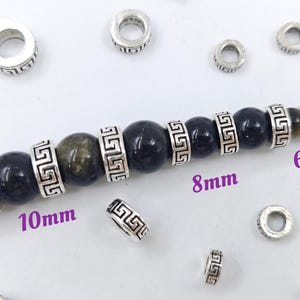 6/ 8/ 10mm Antique Silver Rondelle Spacers Beads, 40 pcs Metal Rondelle Spacer Beads , Tibetan Silver Spacers, Diy Jewelry Supplies , YB1214