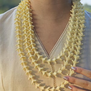 Ivory Hawaiian Puakenikeni Lei , Resin Coral Puakenikeni Lei , Ivory Cream Puakenikeni Lei , Forever Lei , Multiple lengths to choose from