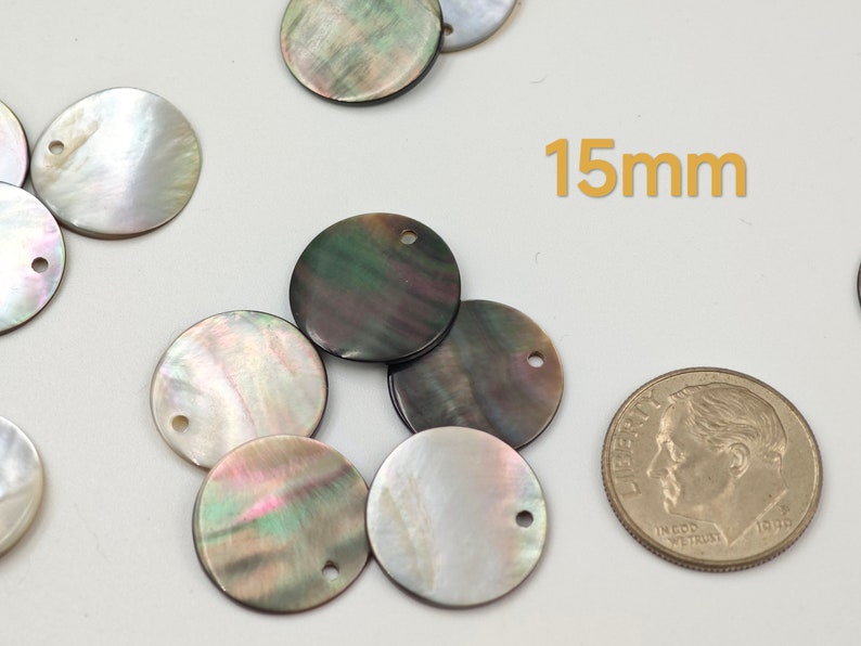 Shell Disc Tops Natural Shell Disc, Mother of Pearl Disc Charms,black Mop Coin Pendants ...