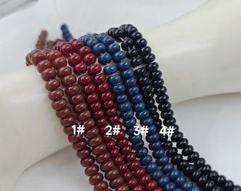 5×8 mm Multi Color Rondelle Glass Beads , Smooth Colorful Glass Saucer Beads , 15'' per strand ,  Jewelry Wholesale, for 1 strd , YB1193